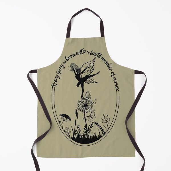 Item preview, Every fairy is born with a finite number of curses - black text - fairy core, cottage core - halloween - sage green designed and sold by hasbeenz.