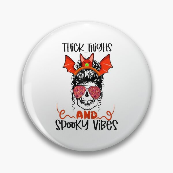 Item preview, Thick Thighs Spooky Vibes Funny Witch Skull Halloween  designed and sold by JethroShop.