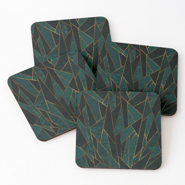 Item preview, Shattered Dark Emerald Mosaic designed and sold by AmbienceArt.
