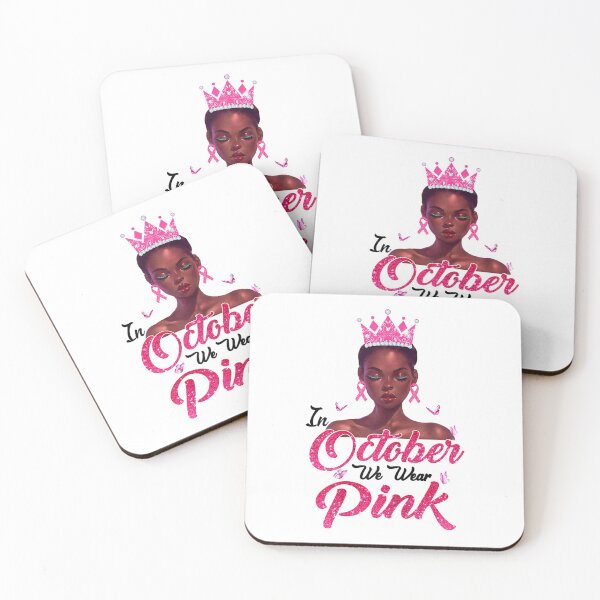 Item preview, In October We Wear Pink Breast Cancer Awareness Black Girl  designed and sold by JethroShop.