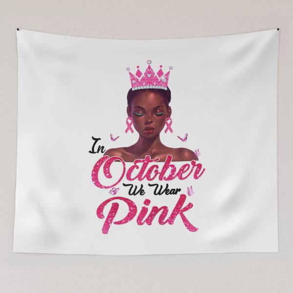 Item preview, In October We Wear Pink Breast Cancer Awareness Black Girl  designed and sold by JethroShop.
