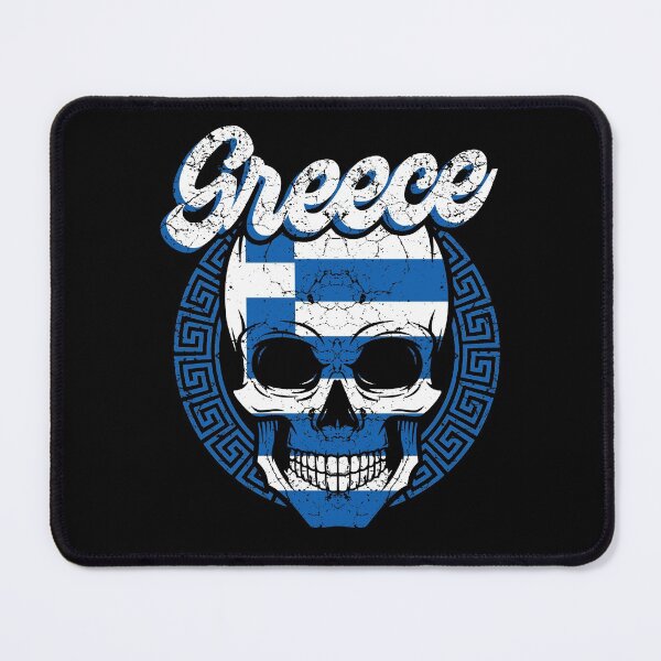 Item preview, Greece flag skull designed and sold by Mila1946.
