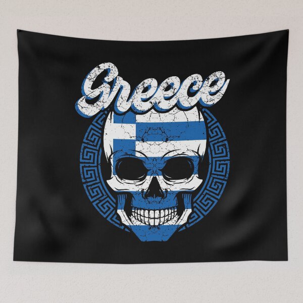 Aperçu de l'œuvre Crâne de drapeau de la Grèce créée et vendue par Mila1946.