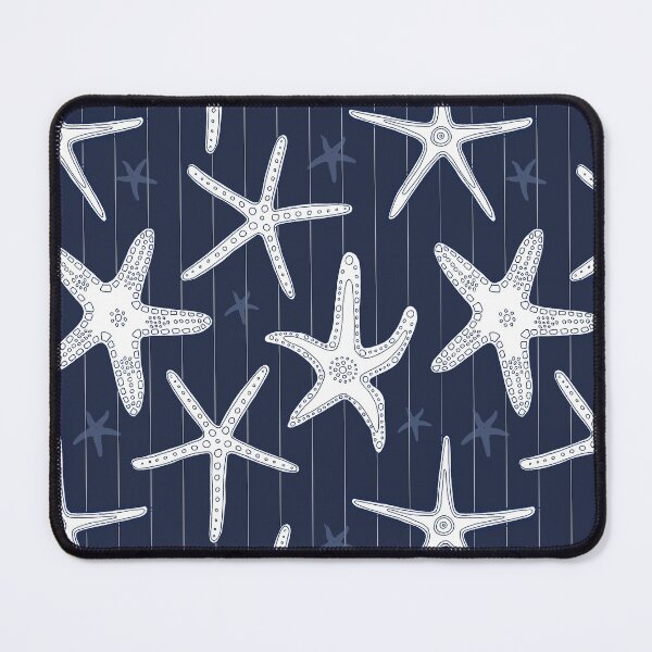 Item preview, Hamptons Ocean Sea Star Starfish Striped Pattern designed and sold by HotHibiscus.