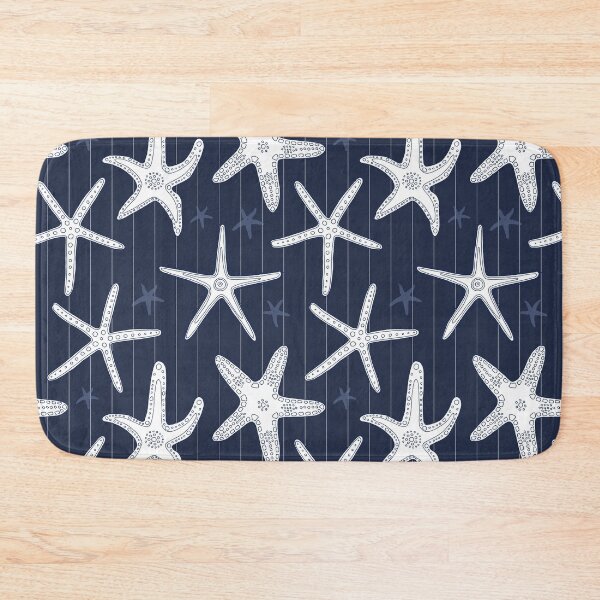 Item preview, Hamptons Ocean Sea Star Starfish Striped Pattern designed and sold by HotHibiscus.