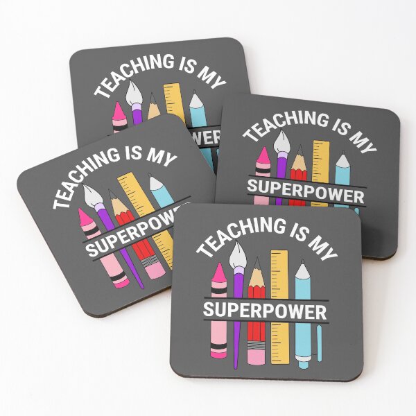 Item preview, teaching is my superpower superhero teacher  designed and sold by champagnemoment.