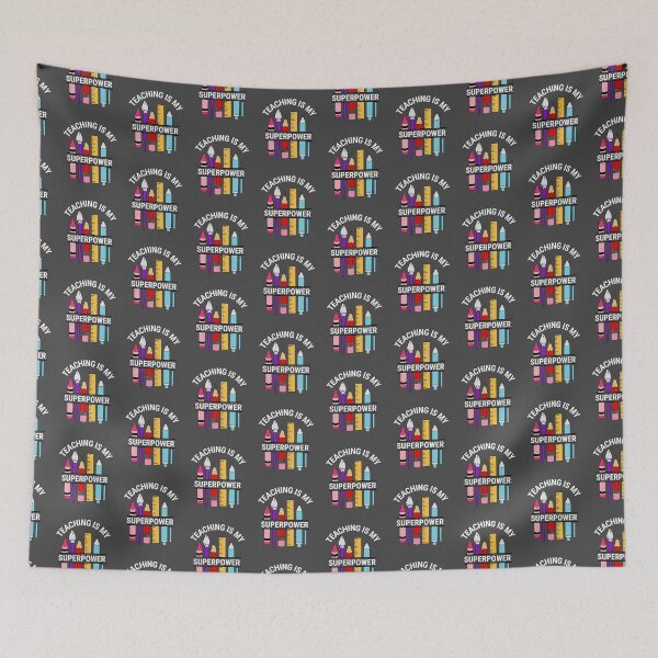 Item preview, teaching is my superpower superhero teacher  designed and sold by champagnemoment.