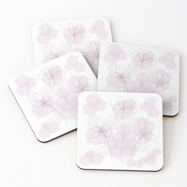 Item preview, Pink Flower Coasters designed and sold by Mi-a-store.