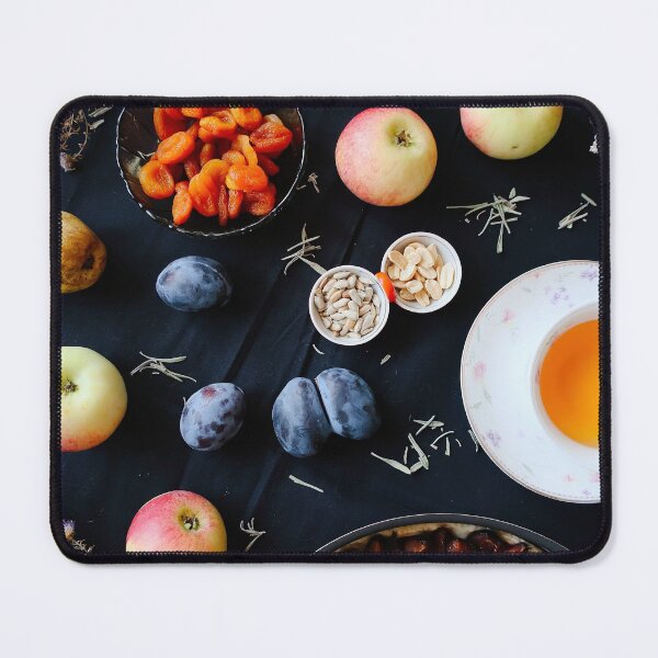 Item preview, Photo artwork: Autumn fruits, Aster flowers, tea cup designed and sold by GrayCatGraphics.