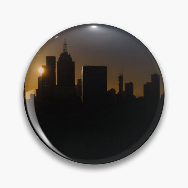 Item preview, Melbourne city skyline silhouetted by a dramatic sunset designed and sold by James-Cole.