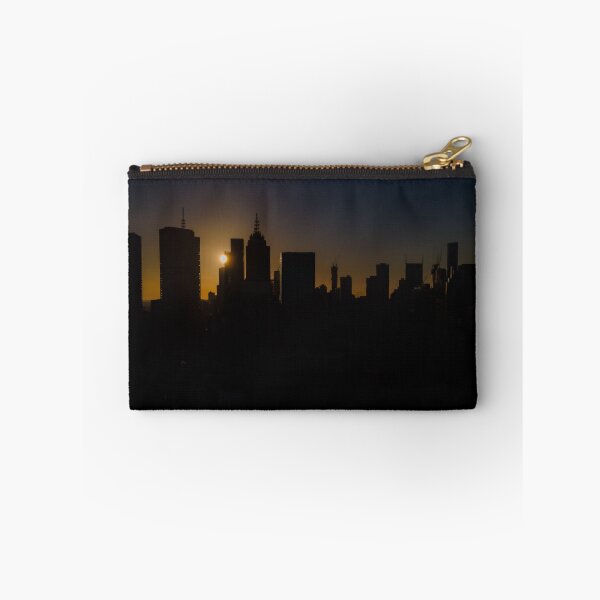 Item preview, Melbourne city skyline silhouetted by a dramatic sunset designed and sold by James-Cole.