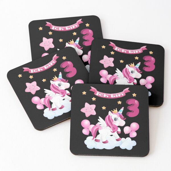 Item preview, Birthday - cute unicorn - I'm 3 - pink pink designed and sold by Shirt-Designs.