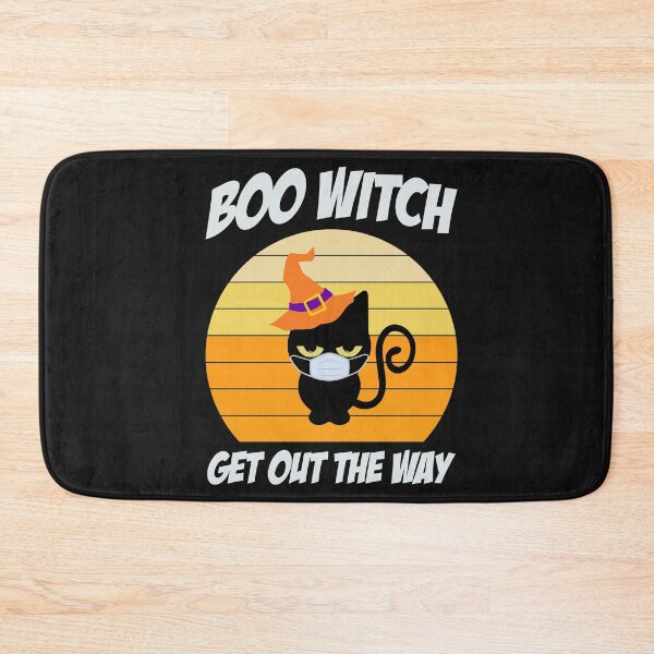 Item preview, BOO Witch Get out of my way Halloween black cat facemask design designed and sold by BRtisticDesigns.