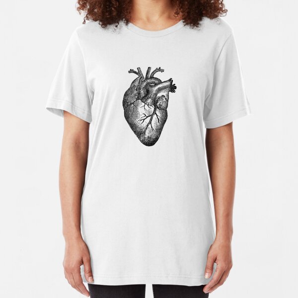 Vintage Heart Anatomy Slim Fit T-Shirt