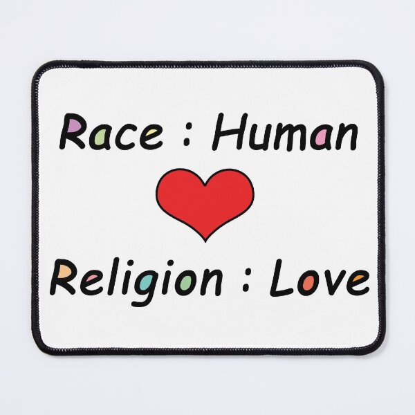 Item preview, Race: Human, Religion: Love - Typography Design designed and sold by art-by-shadab.