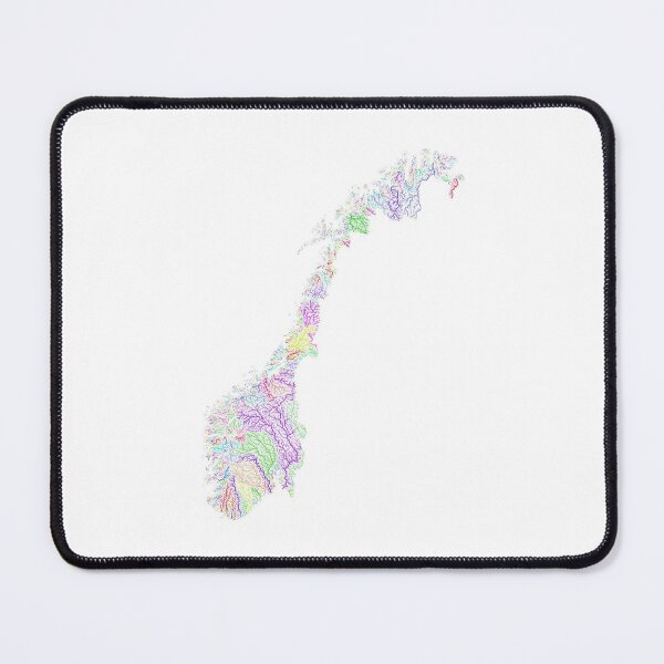 Item preview, Norway River Basin Map in Rainbow Colours with White Background designed and sold by GrasshopperGeo.