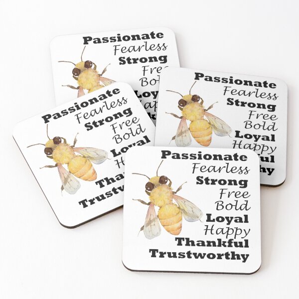 Item preview,  Bee passionate, fearless, strong, free, bold, loyal, happy, thankful. designed and sold by DesignedBySnip.