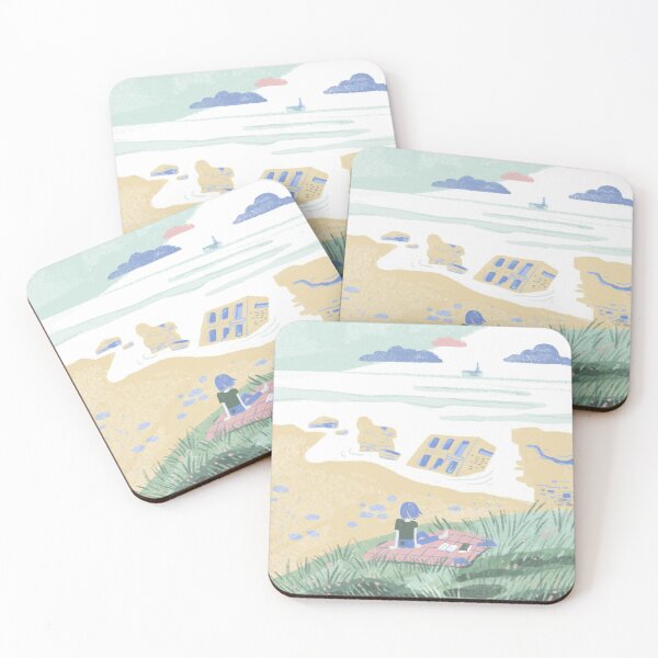 Item preview, Girl Watching the sea on the beach designed and sold by wakusei-design.