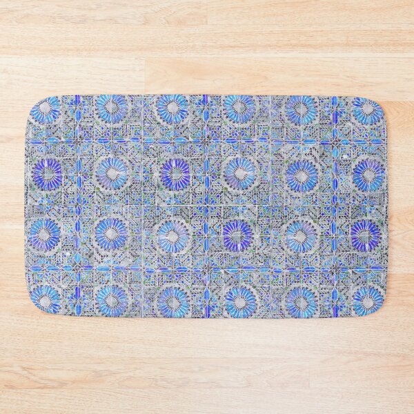 Item preview, Retro Abstract Blue Pattern On Ceramic Tile  designed and sold by FoxCodeCreation.