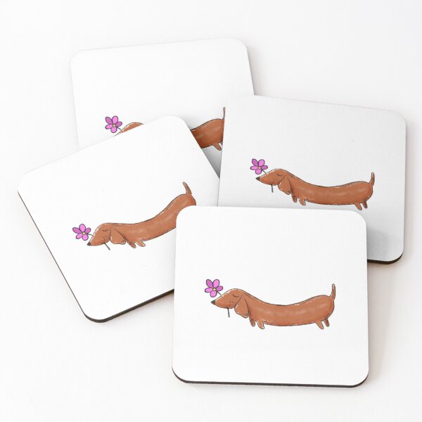 Item preview, red dachshund, flower designed and sold by shirtscom.