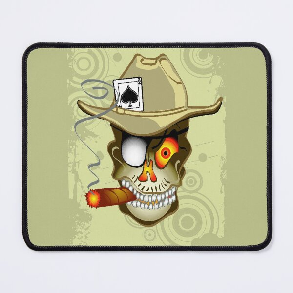 Item preview, The gambler poker playing cigar smoking skull designed and sold by headpossum.
