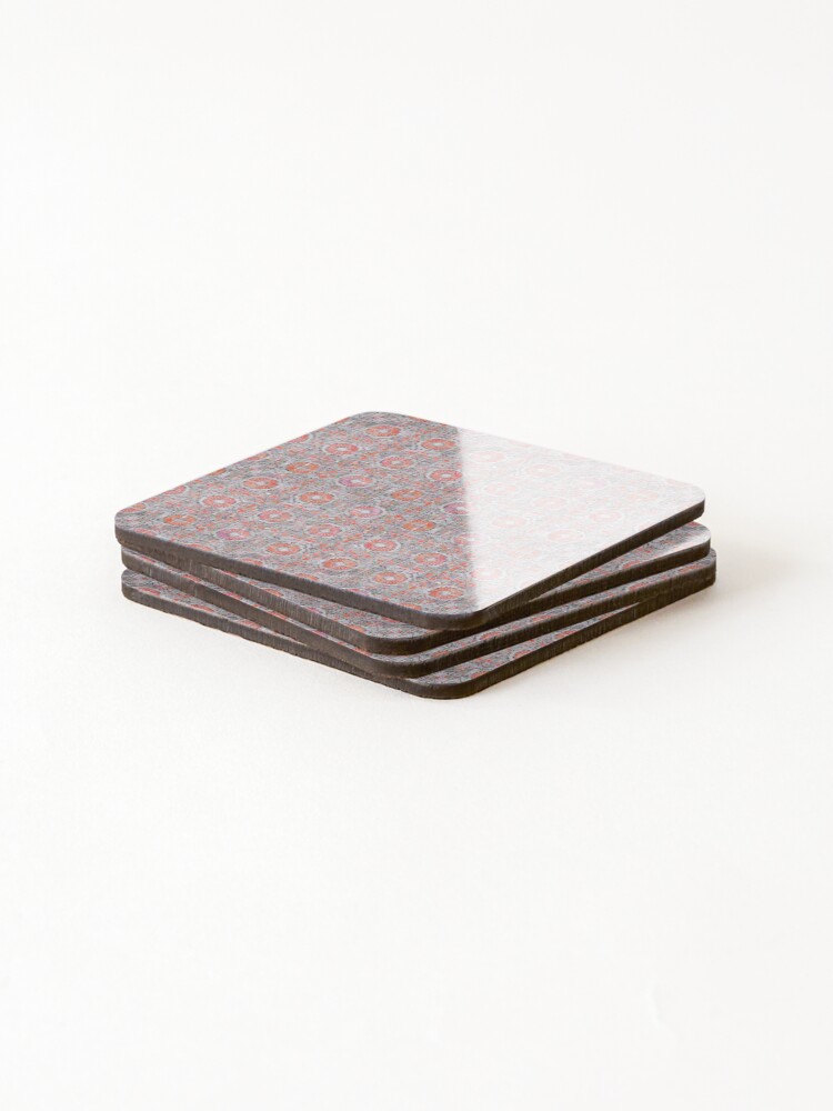 Thumbnail 4 of 5, Coasters (Set of 4), Retro Abstract Pattern On Ceramic Tile designed and sold by FoxCodeCreation.