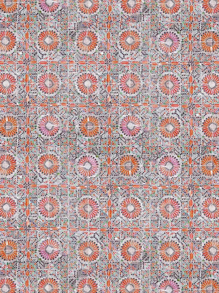 Thumbnail 3 of 3, Scarf, Retro Abstract Pattern On Ceramic Tile  designed and sold by FoxCodeCreation.