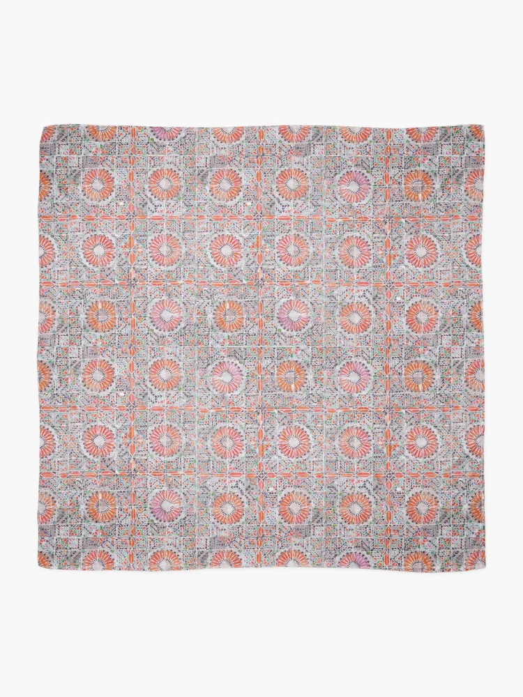 Thumbnail 2 of 3, Scarf, Retro Abstract Pattern On Ceramic Tile  designed and sold by FoxCodeCreation.