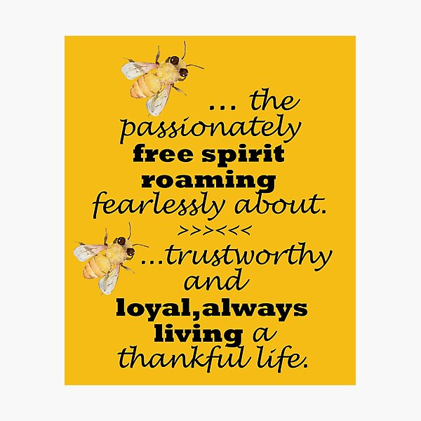 Item preview, Bee the passionately free spirit roaming fearlessly about. designed and sold by DesignedBySnip.