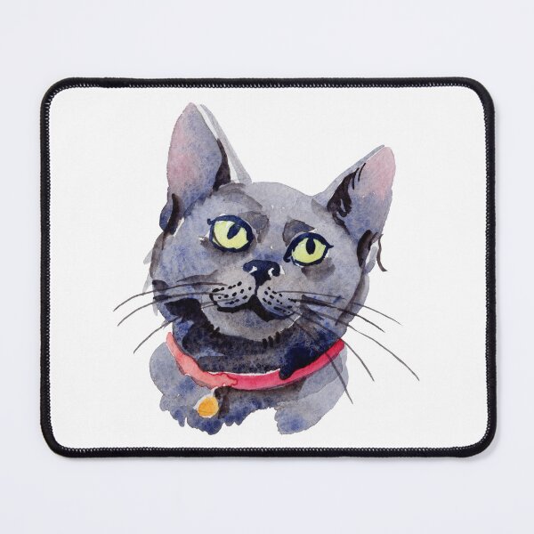 Item preview, Artistic black Cat watercolor Portrait-gift idea for cat lovers, men, women and kids designed and sold by BRtisticDesigns.