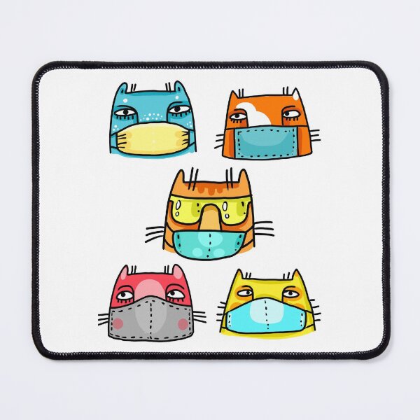 Item preview, Funny Socially distant cats wearing facemasks-funny gift idea for cat lovers designed and sold by BRtisticDesigns.