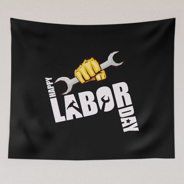 Item preview, Happy Labor Day With Clenched Fist designed and sold by FoxLand.