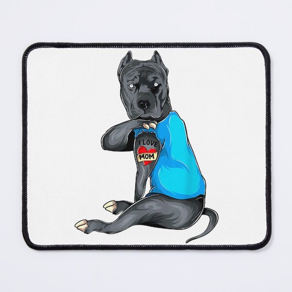 Item preview, Mothers Day funny dog pitbull i love mom tattoo designed and sold by wowart4u.