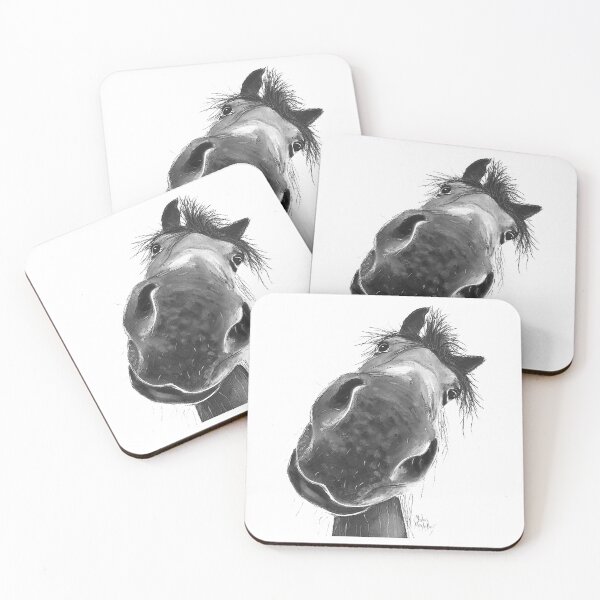Item preview, HaPPY HoRSe PRiNT ' BuRT B&W ‘ BY SHiRLeY MacARTHuR designed and sold by Shirley MacArthur Art.