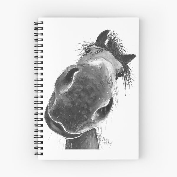 Item preview, HaPPY HoRSe PRiNT ' BuRT B&W ‘ BY SHiRLeY MacARTHuR designed and sold by Shirley MacArthur Art.