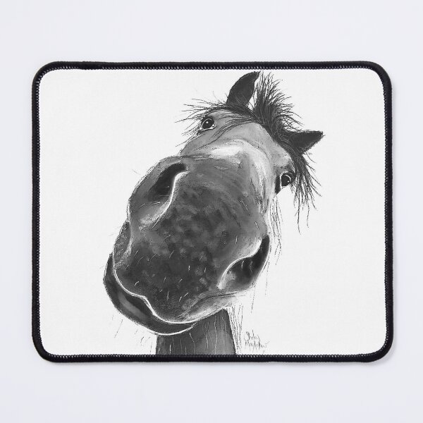 Item preview, HaPPY HoRSe PRiNT ' BuRT B&W ‘ BY SHiRLeY MacARTHuR designed and sold by Shirley MacArthur Art.