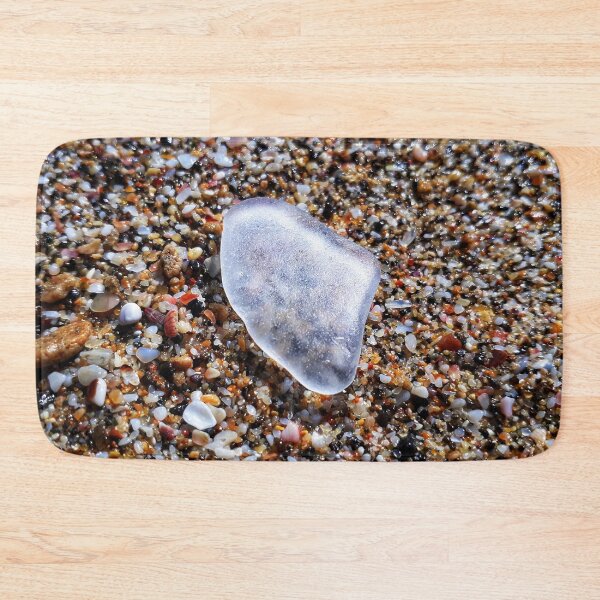 Item preview, White Sea Glass on Wet Tiny Seashells at Mermaids Pool designed and sold by Beachy.