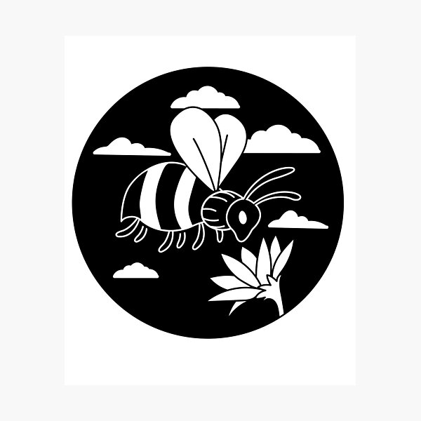 Item preview, Bee with a flower. designed and sold by DesignedBySnip.