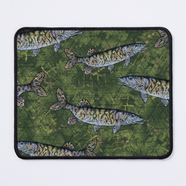 Item preview, Musky Fish Green Camo Pattern designed and sold by Michelebuttons.