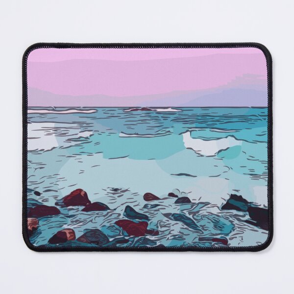 Item preview, Pastel ocean beach waves poster art designed and sold by MoveRama.