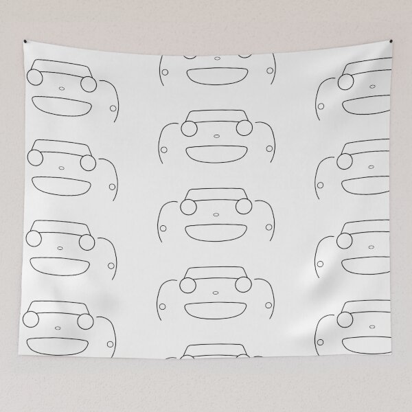 Item preview, Austin-Healey "frogeye" Sprite British classic car minimalist outline graphic (black) designed and sold by soitwouldseem.