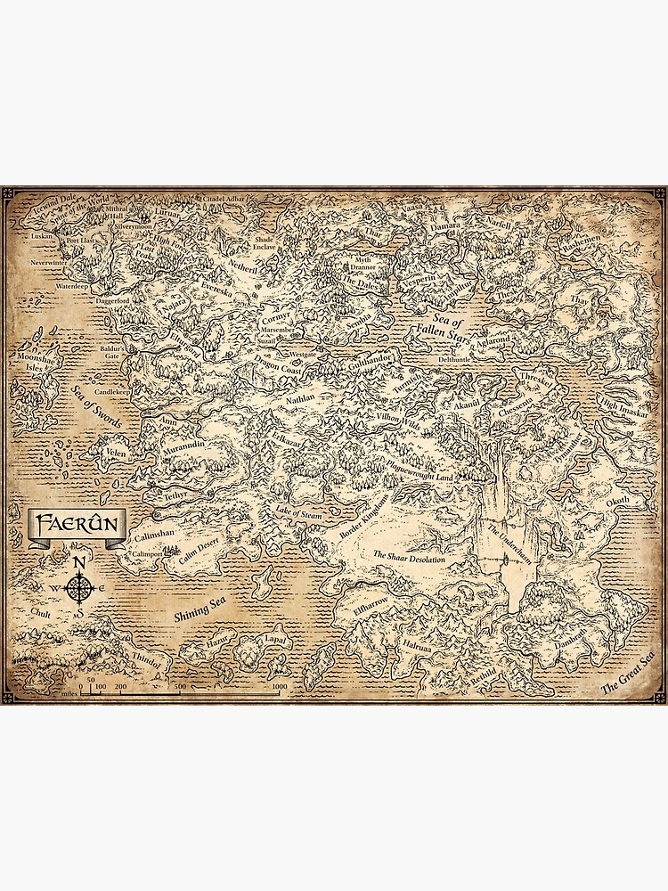 Annotated Map Of Faerun Premium Matte Vertical Poster Designed & Sold ...