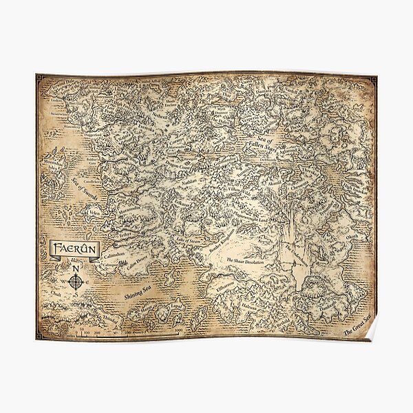 Annotated Map Of Faerun Poster