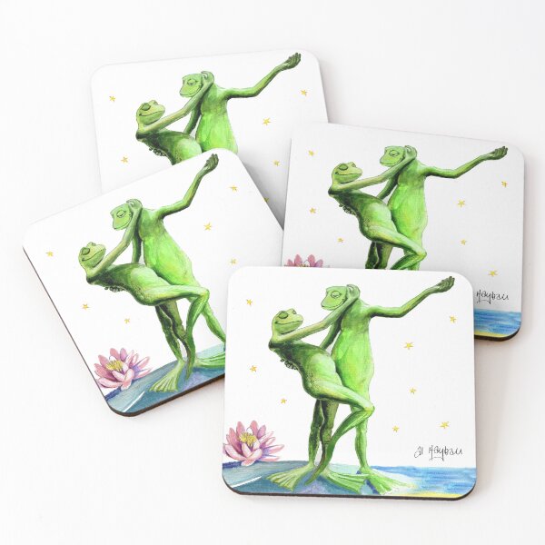 Item preview, Dancing Frogs, frogs dancing on waterlilies  designed and sold by al hayball.