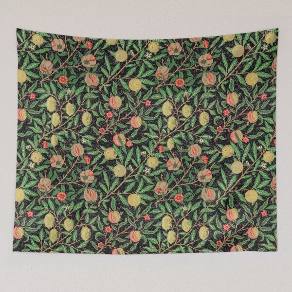 Item preview, Retro Abstract Black Pattern With Fruits And Blossoms designed and sold by FoxCodeCreation.