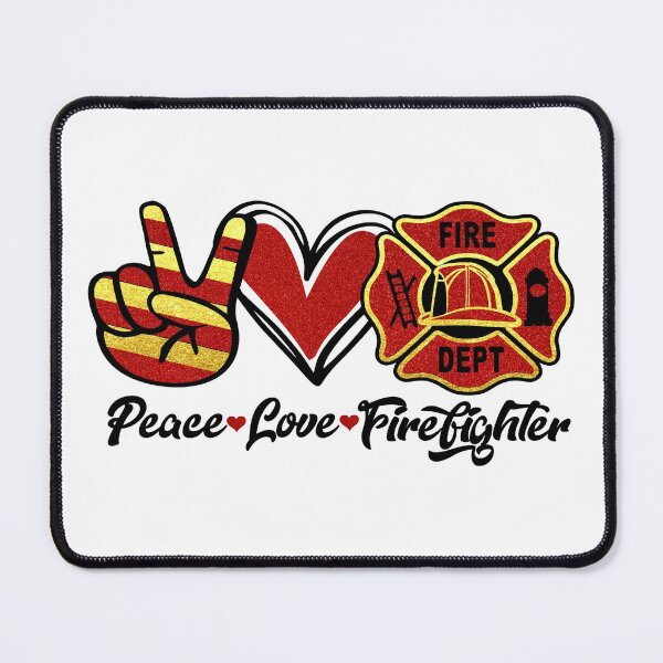 Item preview, Peace Love Firefighter gift idea for male or female firefighters  designed and sold by BRtisticDesigns.