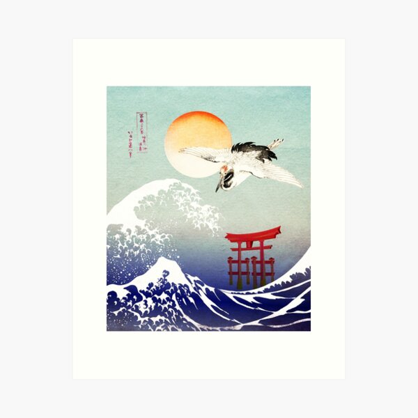 Item preview, The Great Wave Japanese Crane  designed and sold by Bluepress.