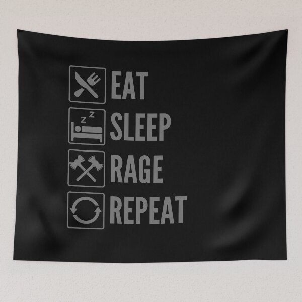 Item preview, Eat, Sleep, Rage, Repeat - DnD Barbarian Class Print designed and sold by ToplineDesigns.