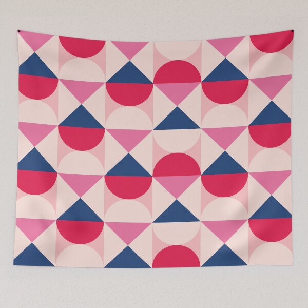 Item preview, Modern Geometric Pink, Red and Blue Bauhaus Inspired designed and sold by MellyEvans.