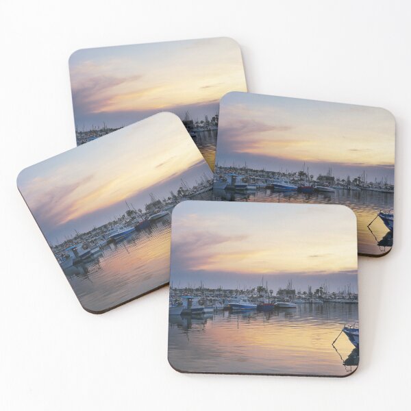 Item preview, Fishing boats in a port at dawn designed and sold by EdgyDesignForU.